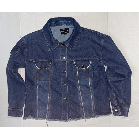 Haute Monde Jackets & Blazers - Vintage Haute Monde rhinestone chain trim Denim Jean Jacket M
